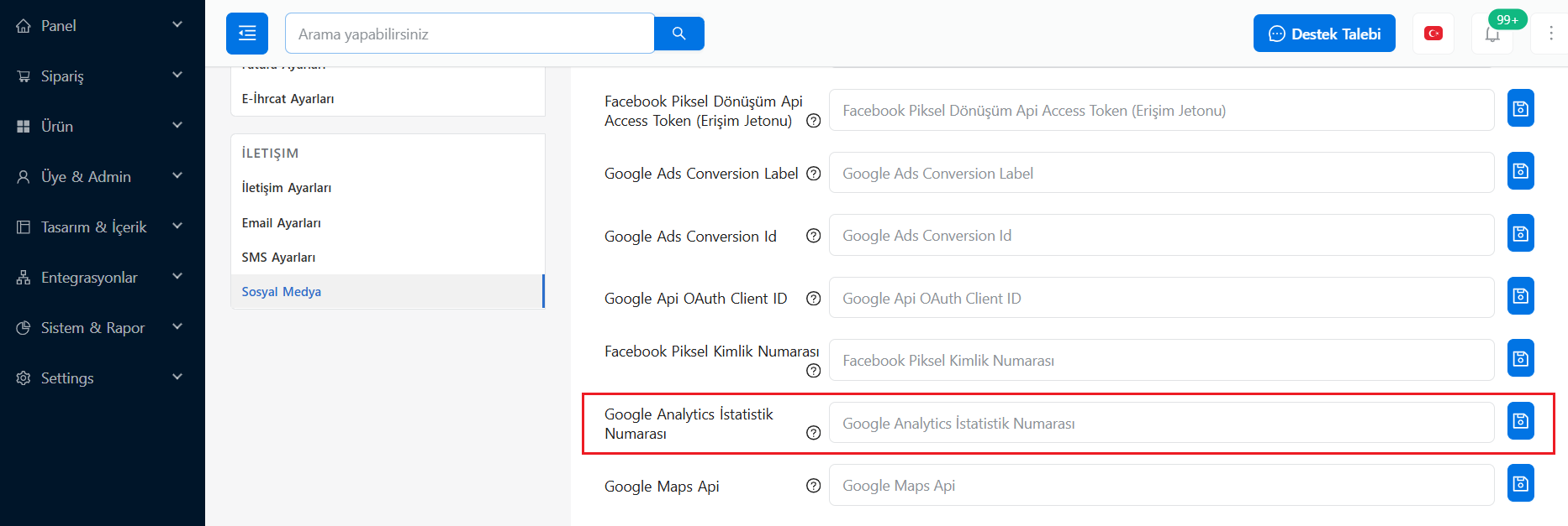 Google Analytics Ayarları